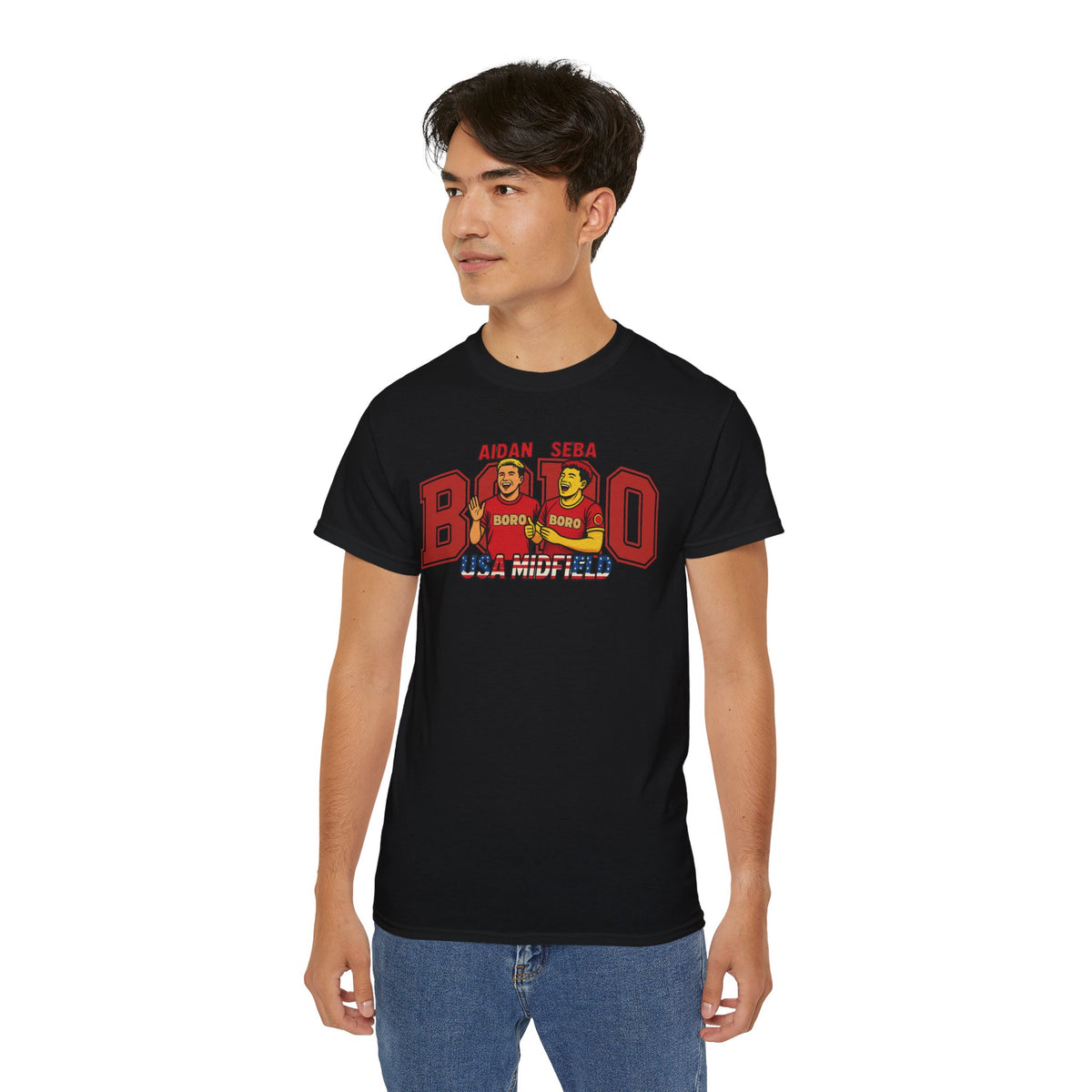 American Midfield — "Aidan & Seba, Boro's USA Midfield" Graphic T-Shirt