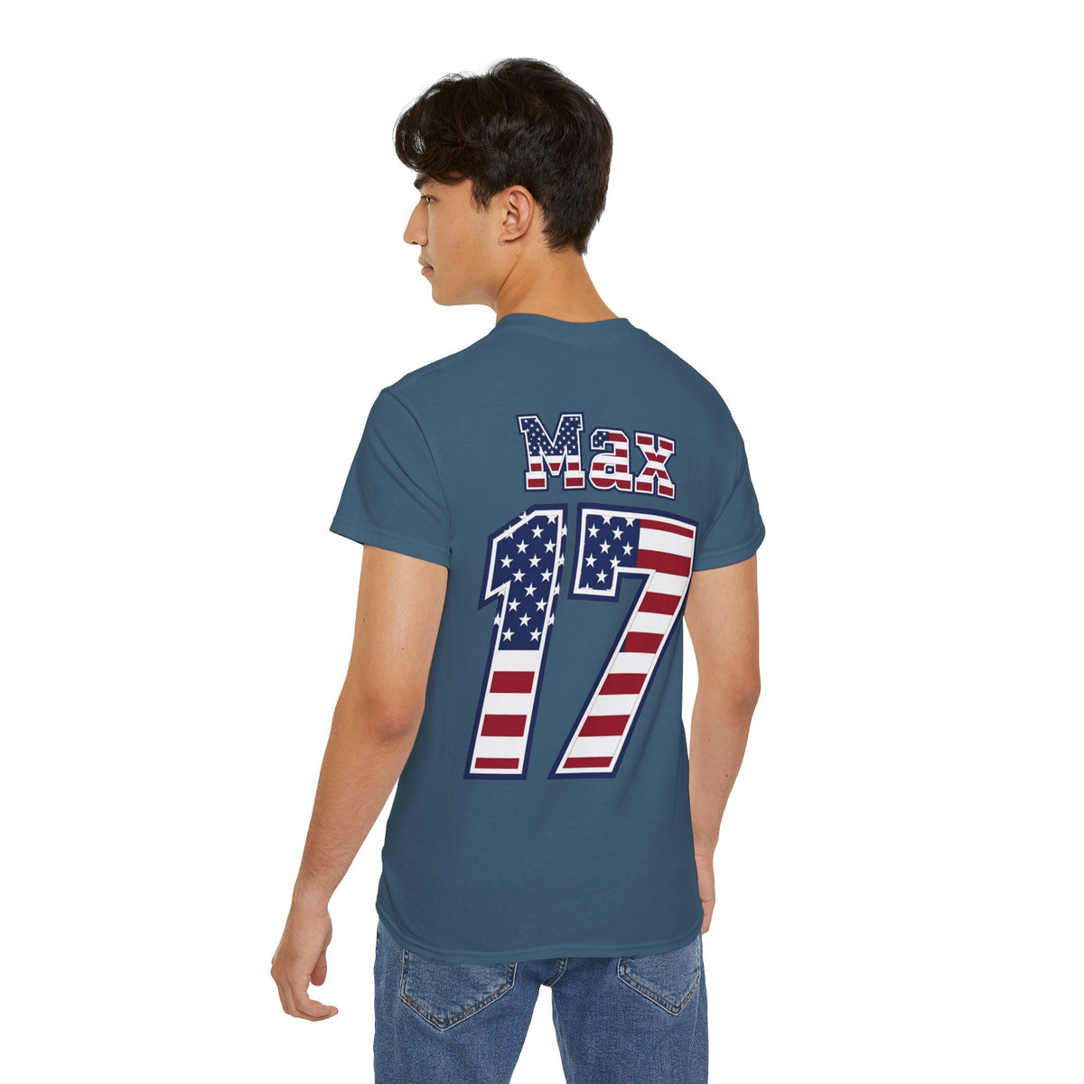 Max Arfsten Number 17 USA Flag Shirt for the BORO 'back print only'