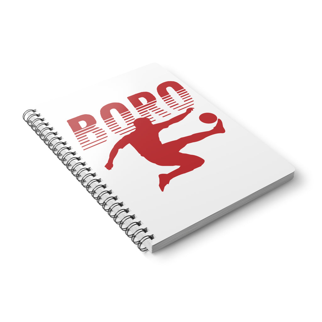 Boro Player A5 Wirobound Notebook – Red Silhouette Football Journal