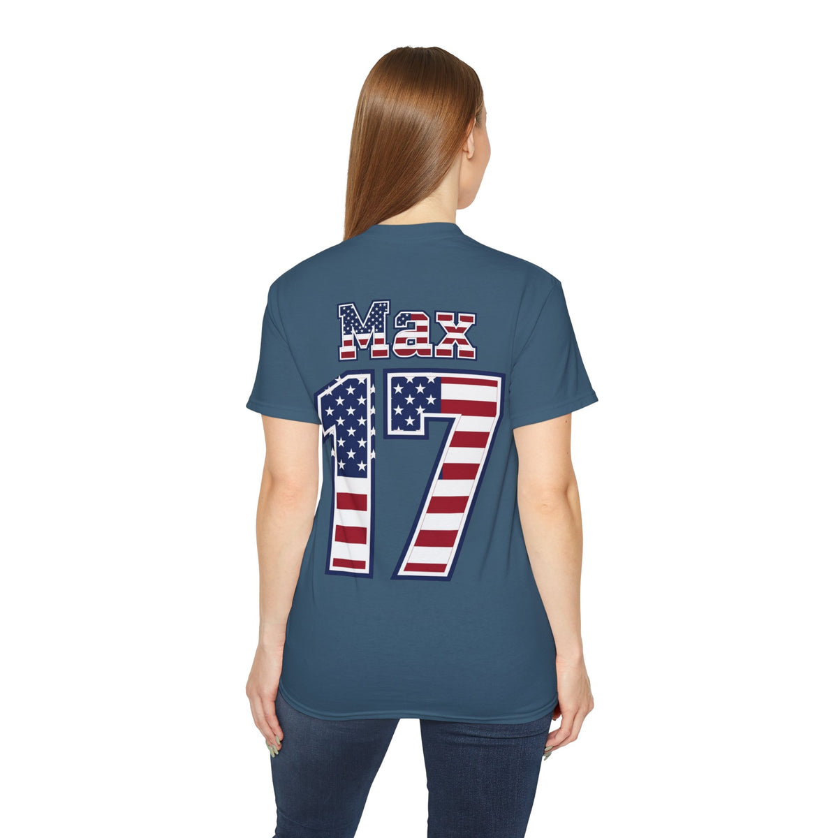 Max Arfsten Number 17 USA Flag Shirt for the BORO 'back print only'