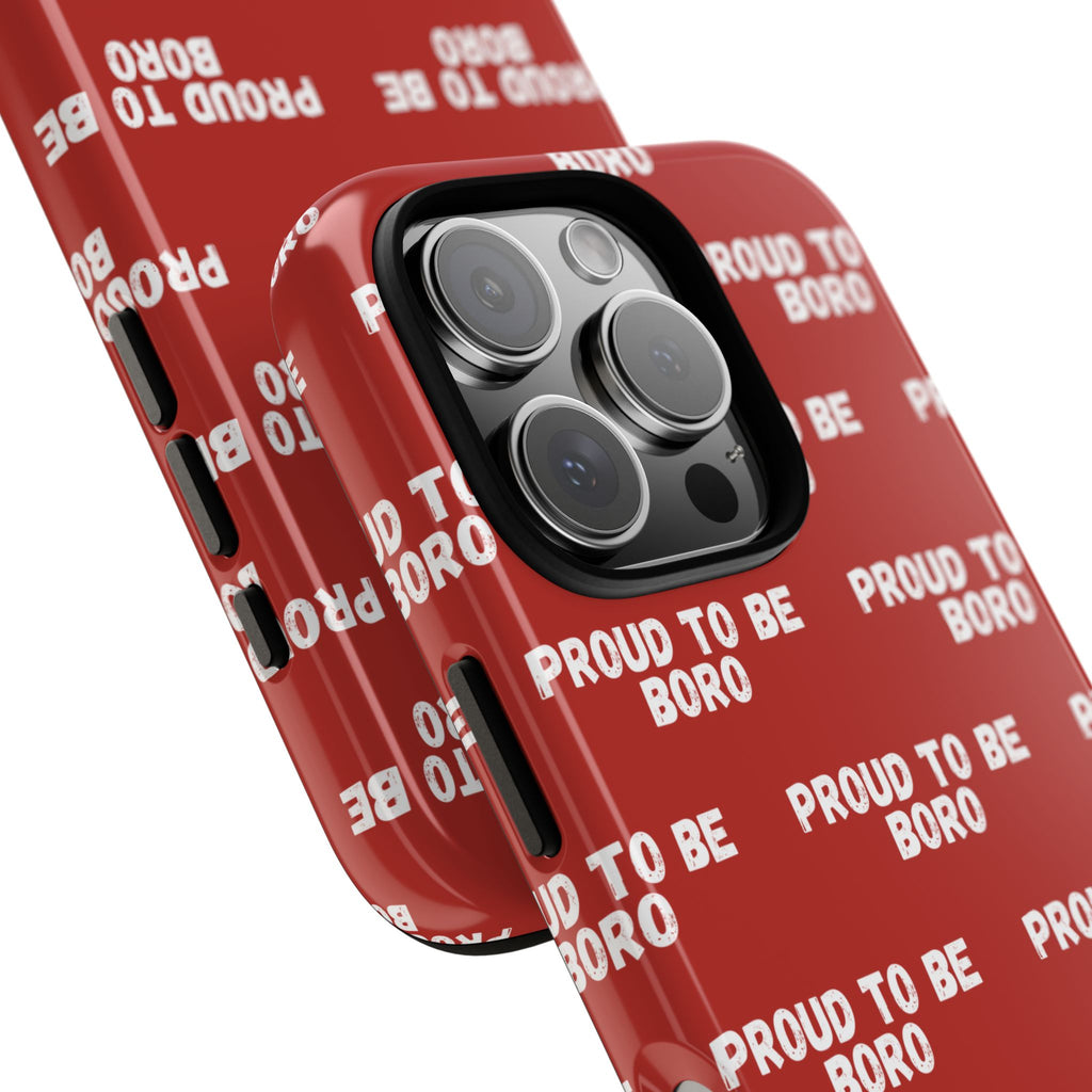"PROUD TO BE BORO" Phone Case — Red Pattern Tough Case