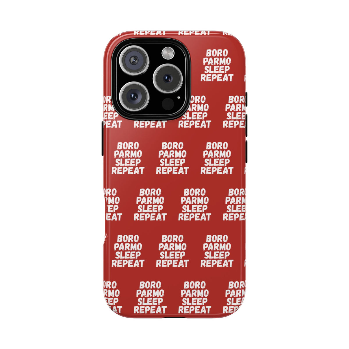 "BORO PARMO SLEEP REPEAT" Phone Case — Red Pattern Tough Case