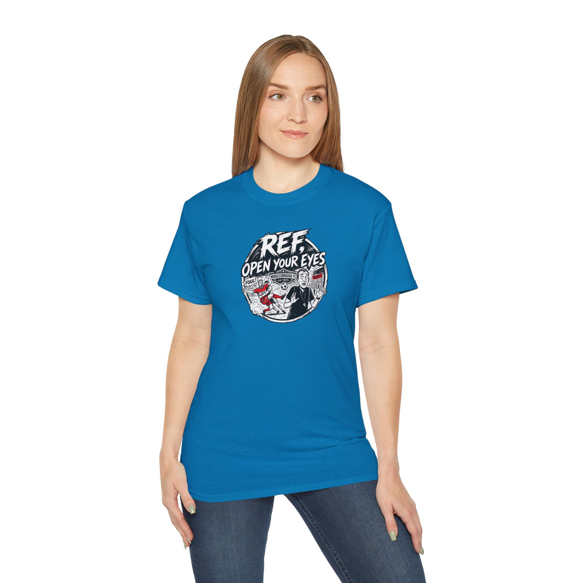 BORO T-Shirt — “Ref: Open Your Eyes” Graphic Tee (Comic-book Style Humour)