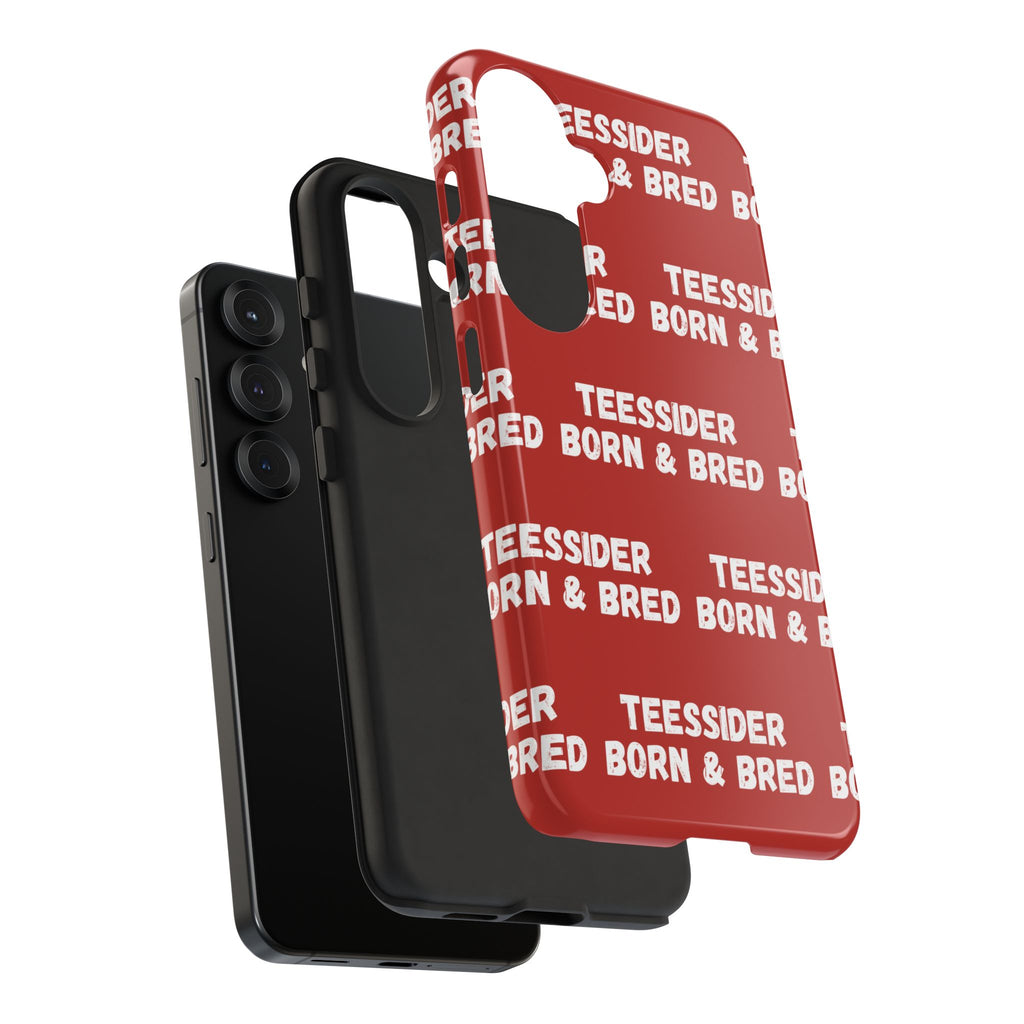 "TEESSIDE BORN & BRED" Phone Case — Red Pattern Tough Case
