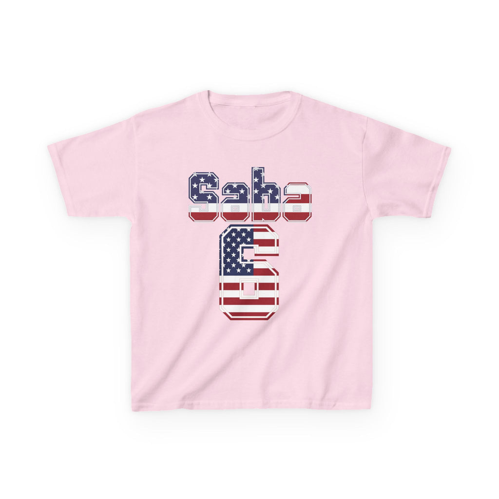 Kids Shirt 'Saba 6' American Flag BORO Shirt, Sabastian Berhalter is our Number 6 'Front print'