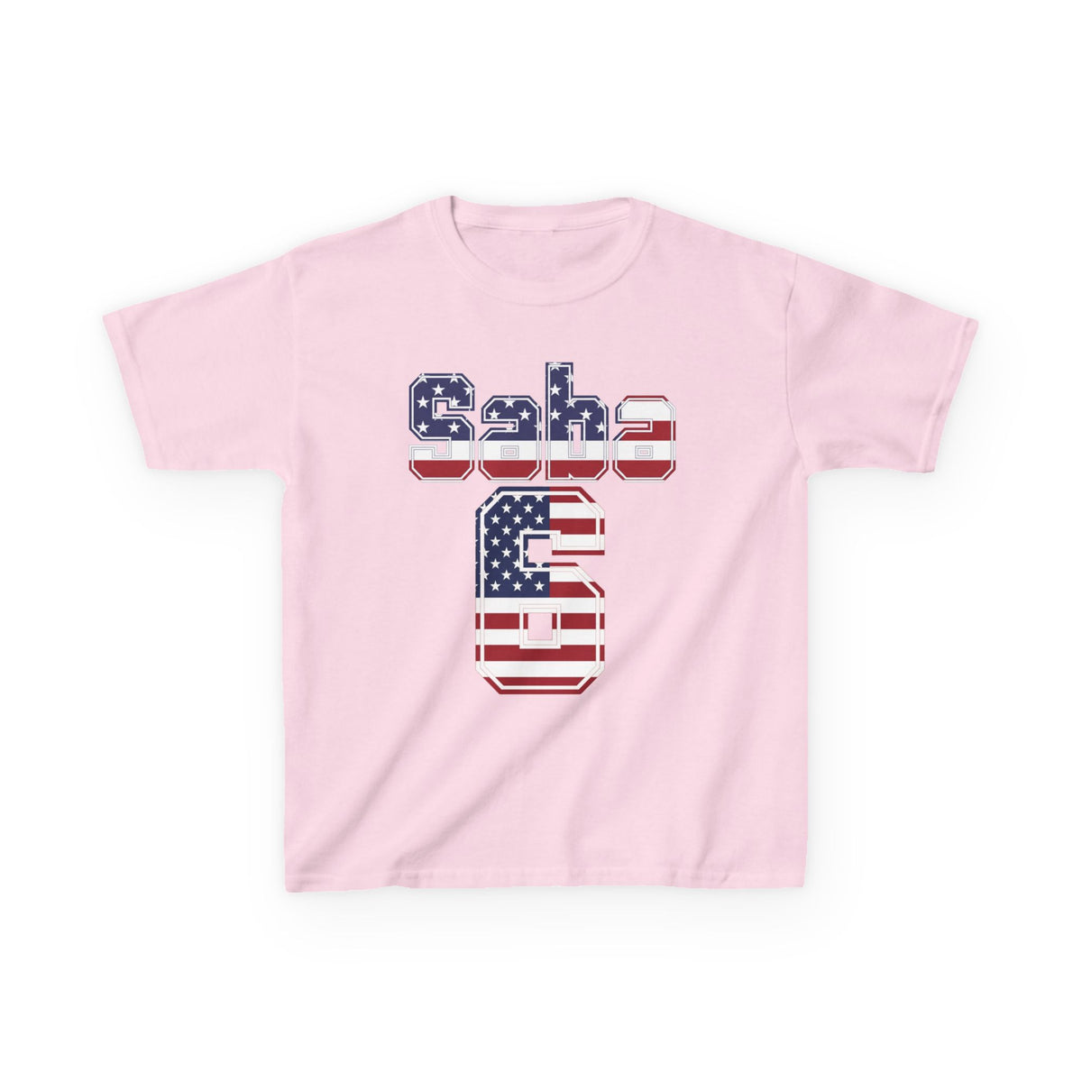 Kids Shirt 'Saba 6' American Flag BORO Shirt, Sabastian Berhalter is our Number 6 'Front print'