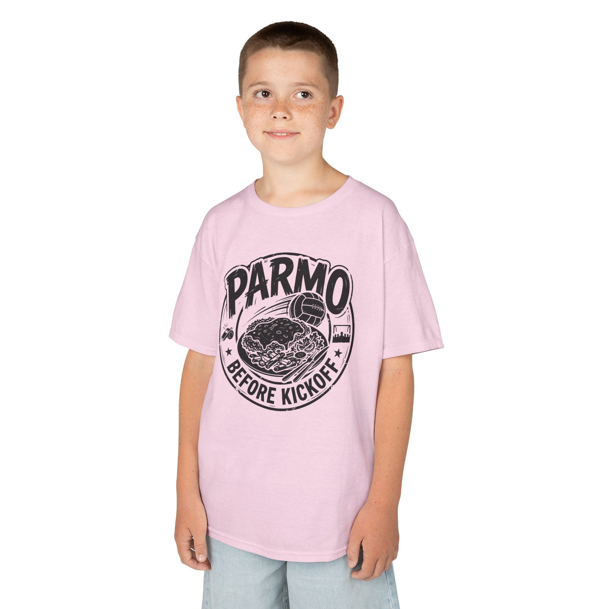 Kids T-Shirt – "Parmo Before Kickoff" Middlesbroughfc Football& Parmo Graphic Tee