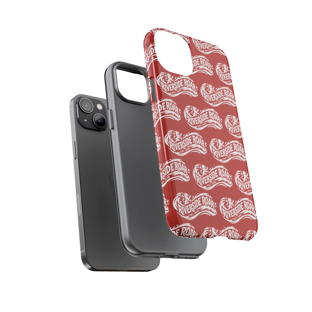 Riverside Roar Patterned Tough Case (White on Red) iPhone & Samsung