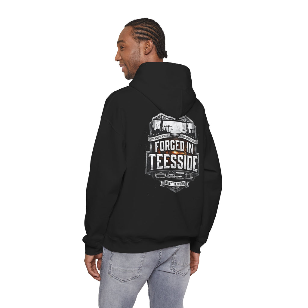 Forged in Teesside Hoodie — Industrial Teesside Pride Sweatshirt 'back print'