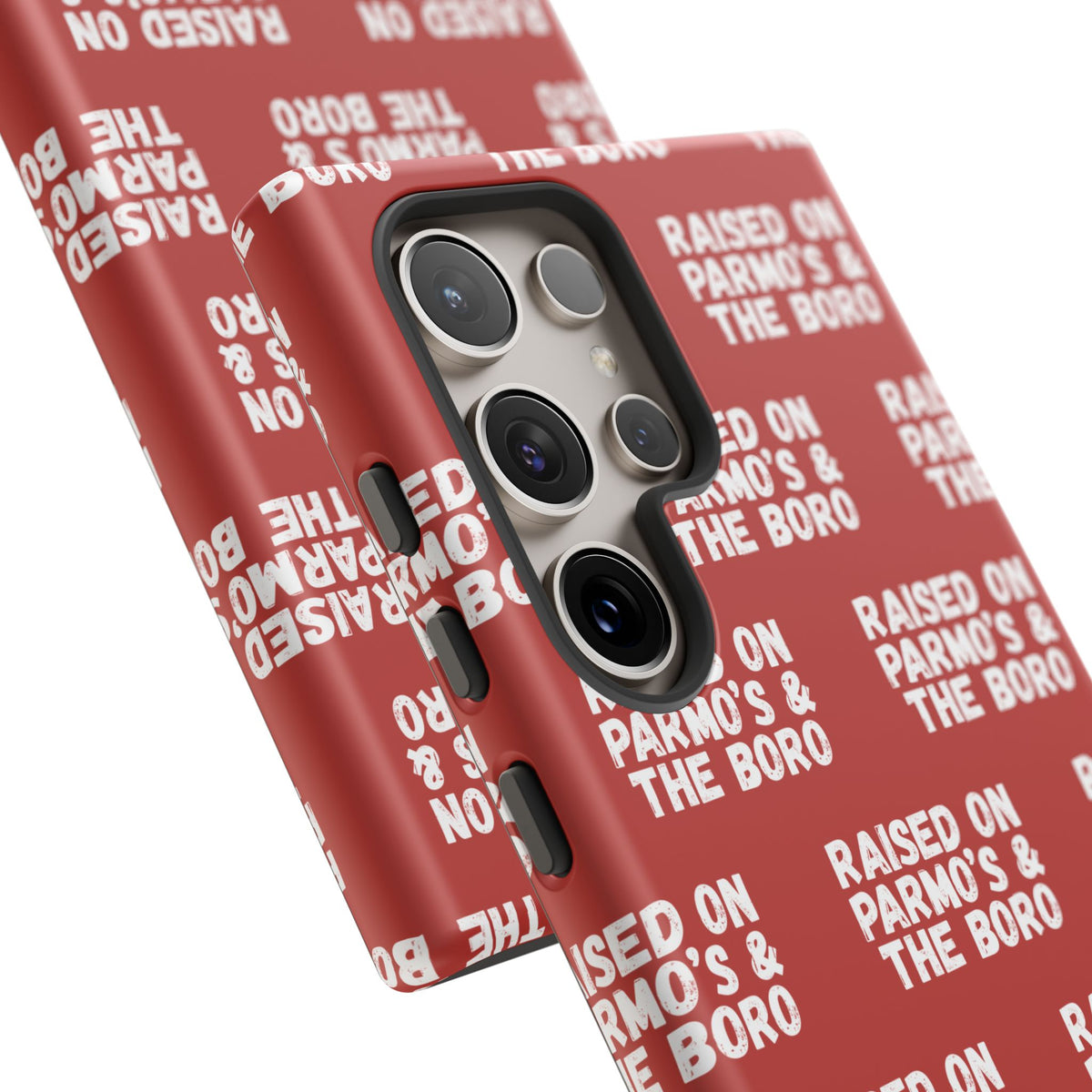 "RAISED ON PARMO'S AND THE BORO" Phone Case — Red Pattern Tough Case