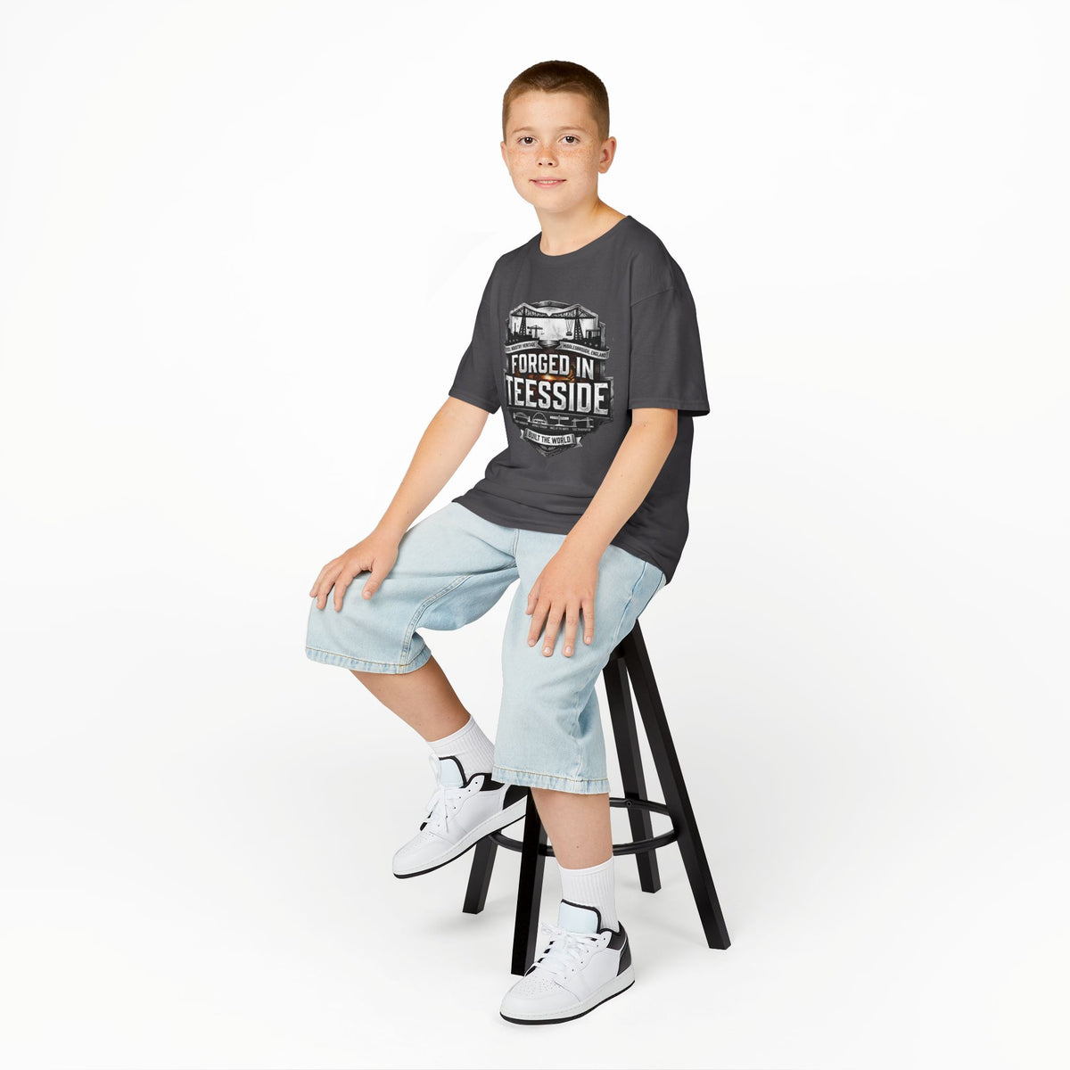 Kids Tee — "Forged in Teesside" BORO Industrial Shirt