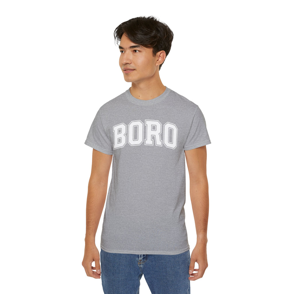 BORO Collegiate Graphic Tee — Classic UNI Lettering T-Shirt