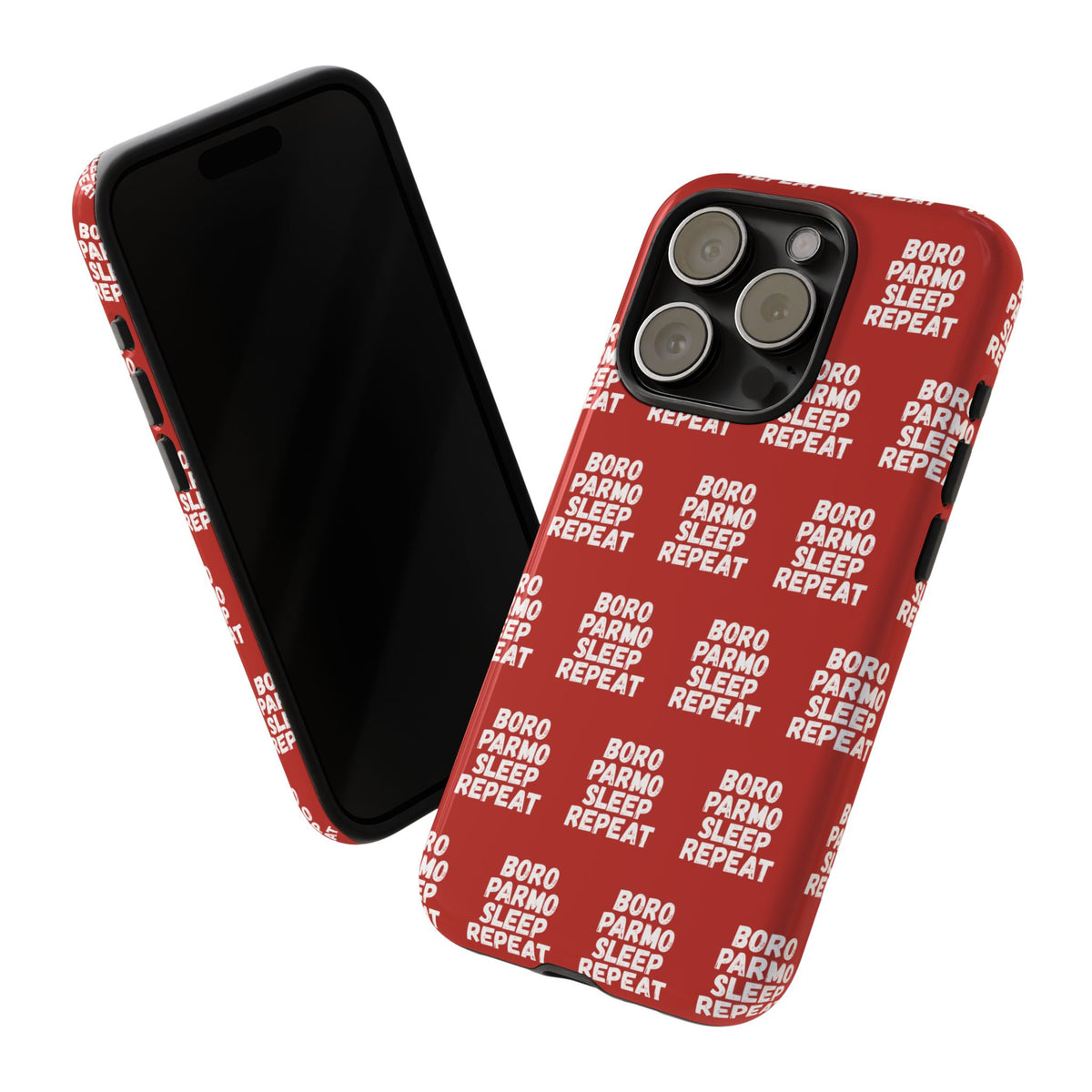 "BORO PARMO SLEEP REPEAT" Phone Case — Red Pattern Tough Case