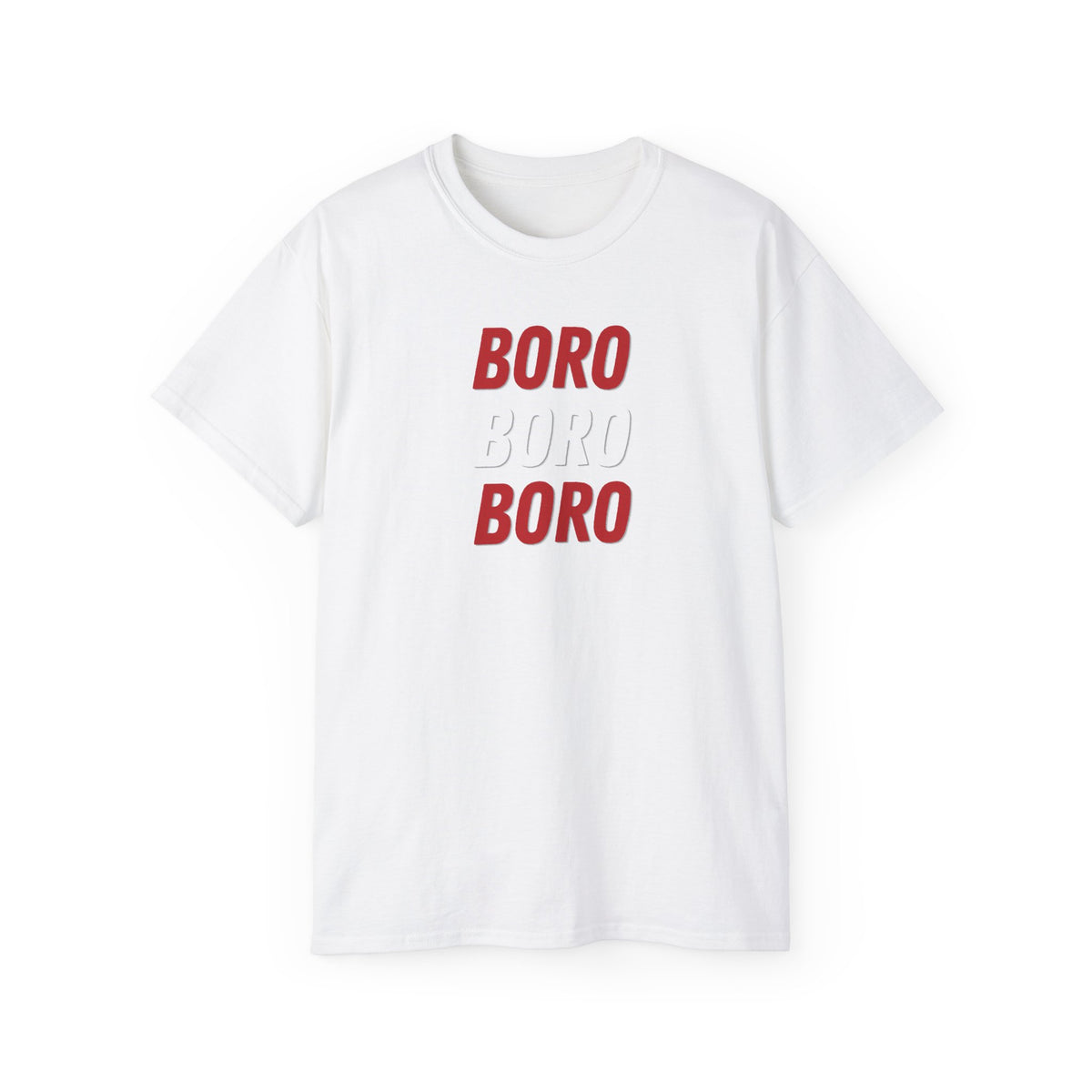Boro Boro Boro Graphic Tee — Retro Red Logo Cotton T-Shirt