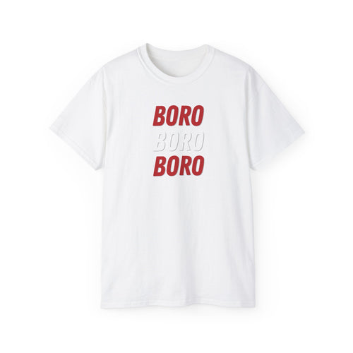 Boro Boro Boro Graphic Tee — Retro Red Logo Cotton T-Shirt