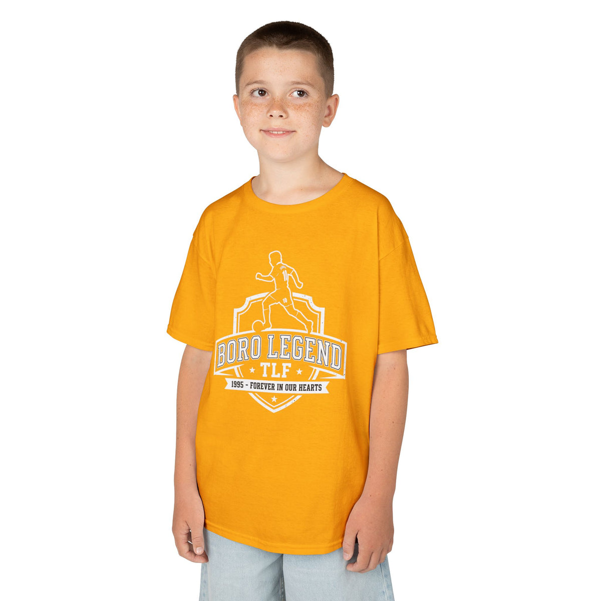 Kids Tee — Juninho Paulista “Boro Legend TLF” Football Shirt