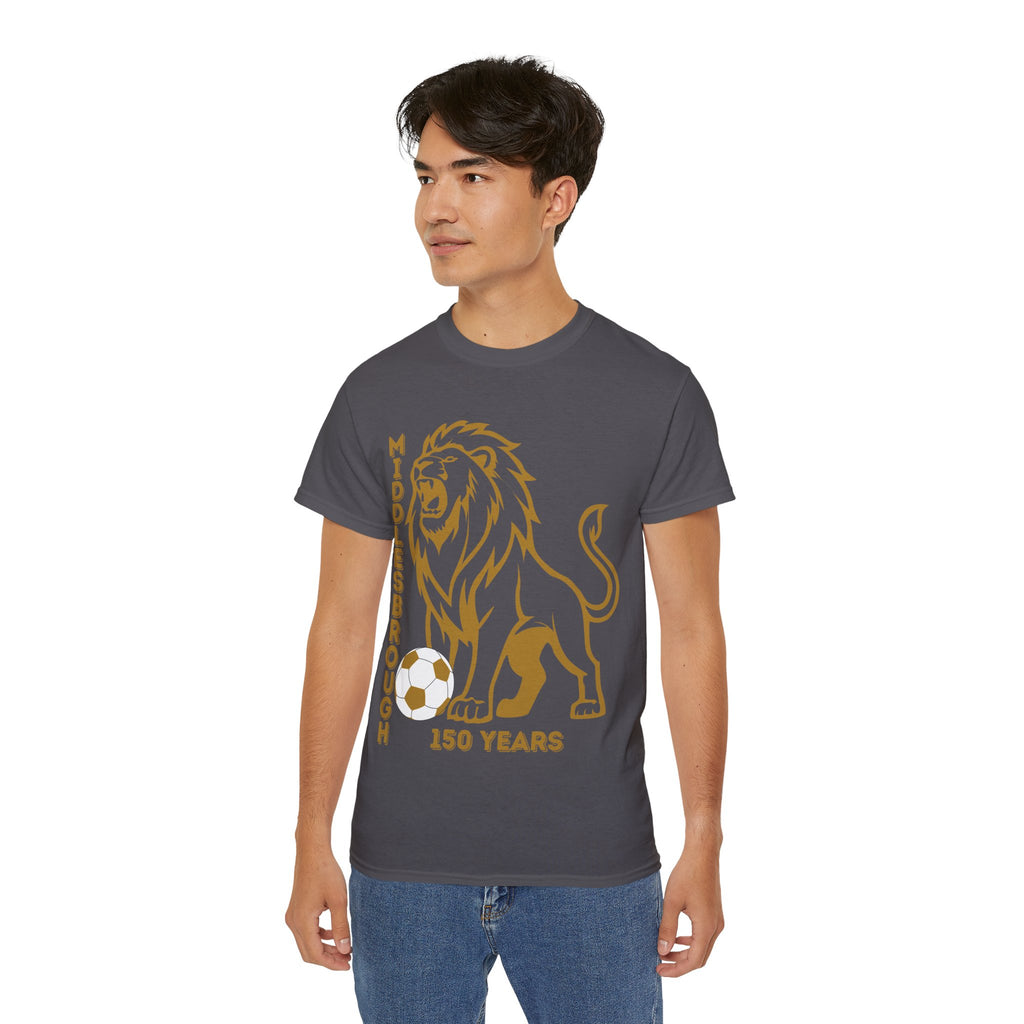 GOLD Middlesbrough 150 Years Lion Football T-Shirt