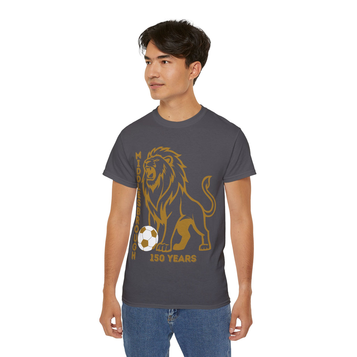 GOLD Middlesbrough 150 Years Lion Football T-Shirt