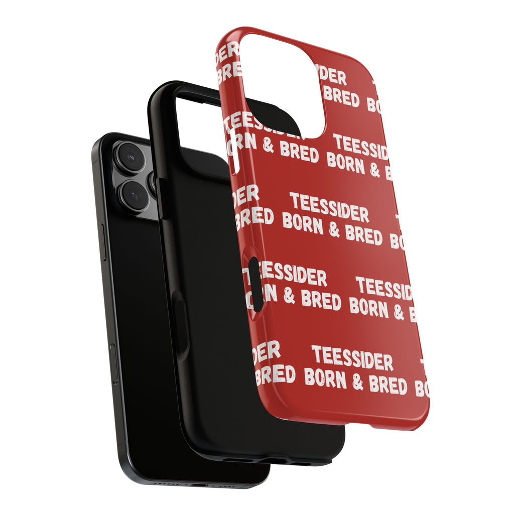 "TEESSIDE BORN & BRED" Phone Case — Red Pattern Tough Case