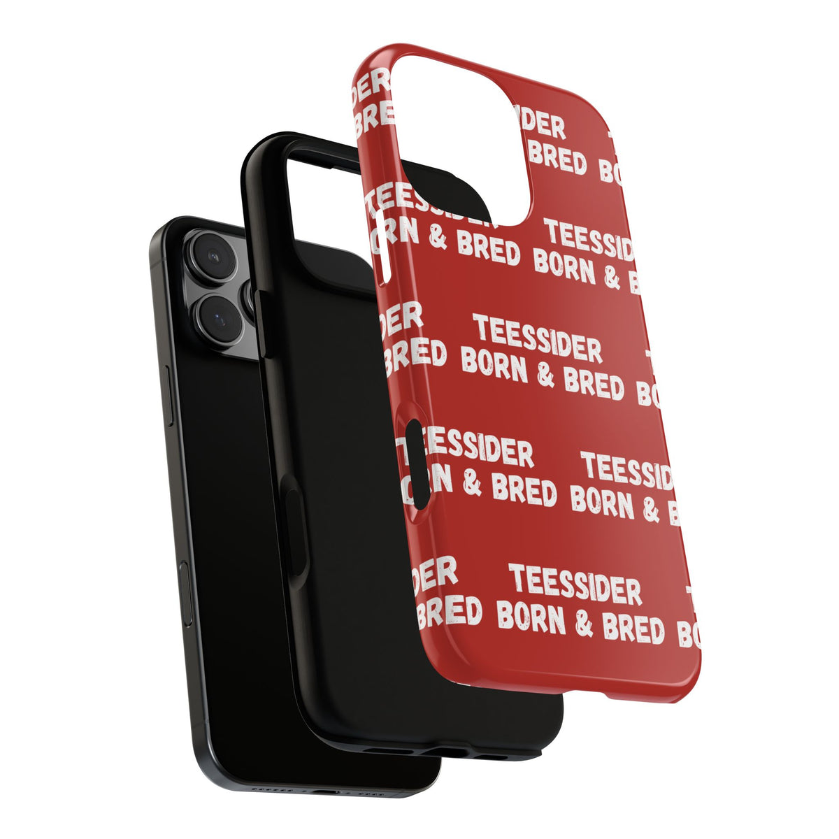 "TEESSIDE BORN & BRED" Phone Case — Red Pattern Tough Case