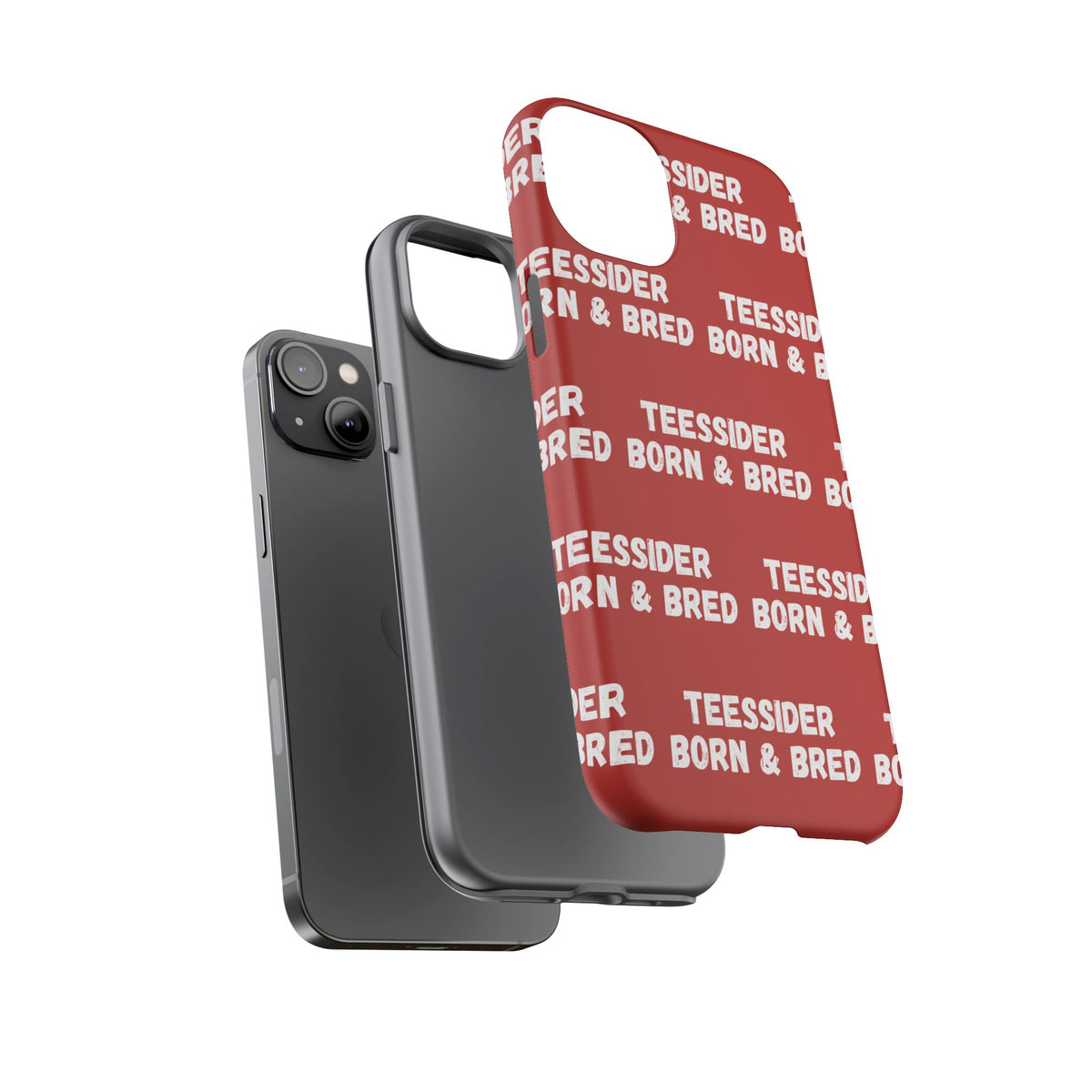 "TEESSIDE BORN & BRED" Phone Case — Red Pattern Tough Case