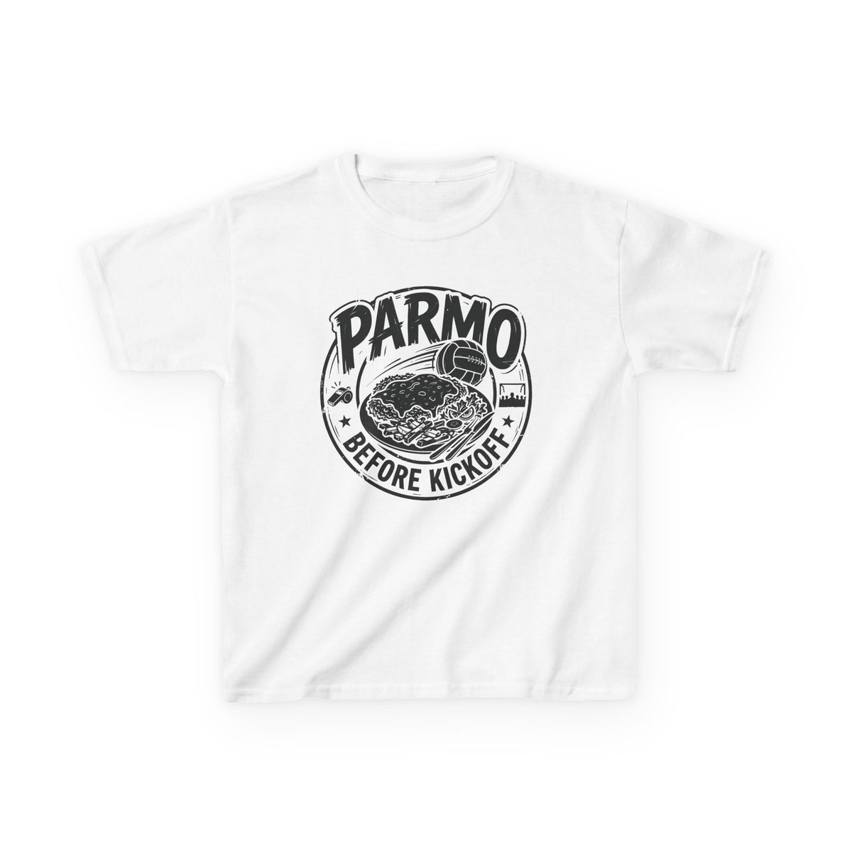 Kids T-Shirt – "Parmo Before Kickoff" Middlesbroughfc Football& Parmo Graphic Tee