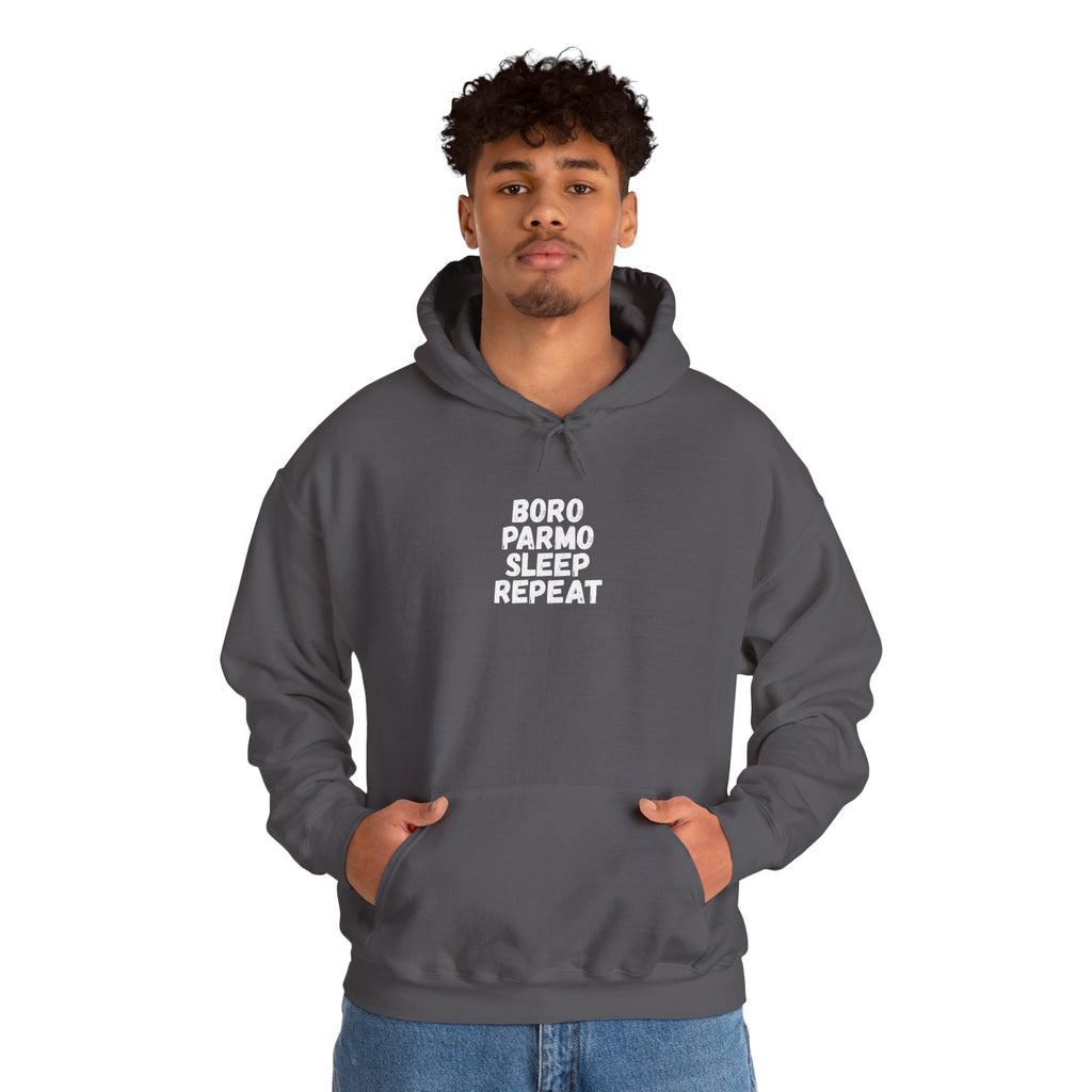Boro Parmo Sleep Repeat Hoodie — #UTB BORO STYLE - 'front print'