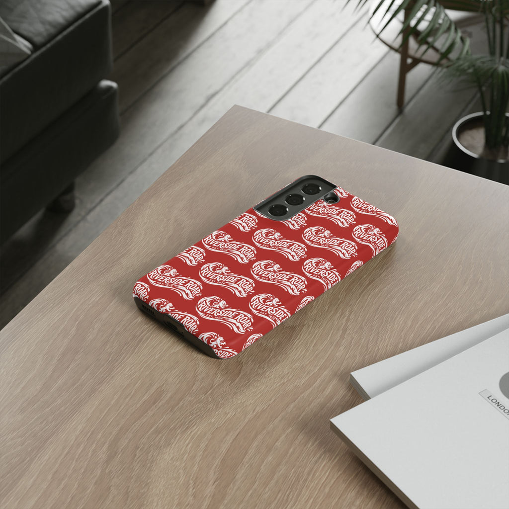 Riverside Roar Patterned Tough Case (White on Red) iPhone & Samsung