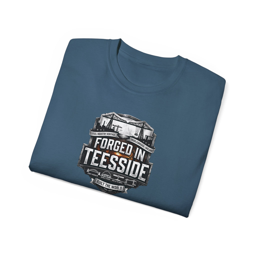 Forged in Teesside Graphic Tee, Industrial England T‑Shirt, Teesside Built The World, British Steel