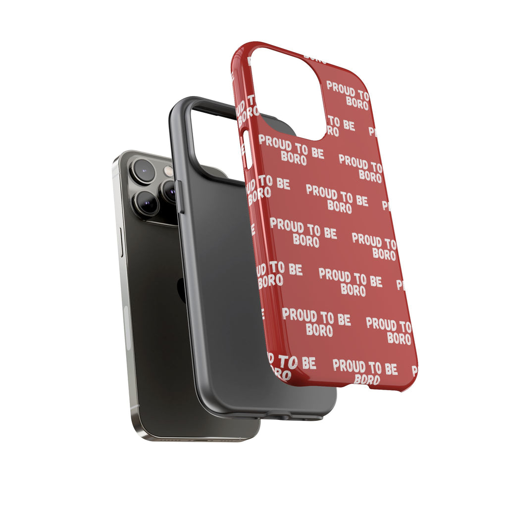 "PROUD TO BE BORO" Phone Case — Red Pattern Tough Case