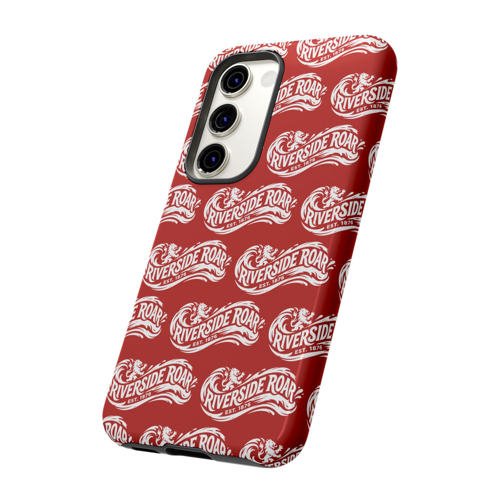 Riverside Roar Patterned Tough Case (White on Red) iPhone & Samsung