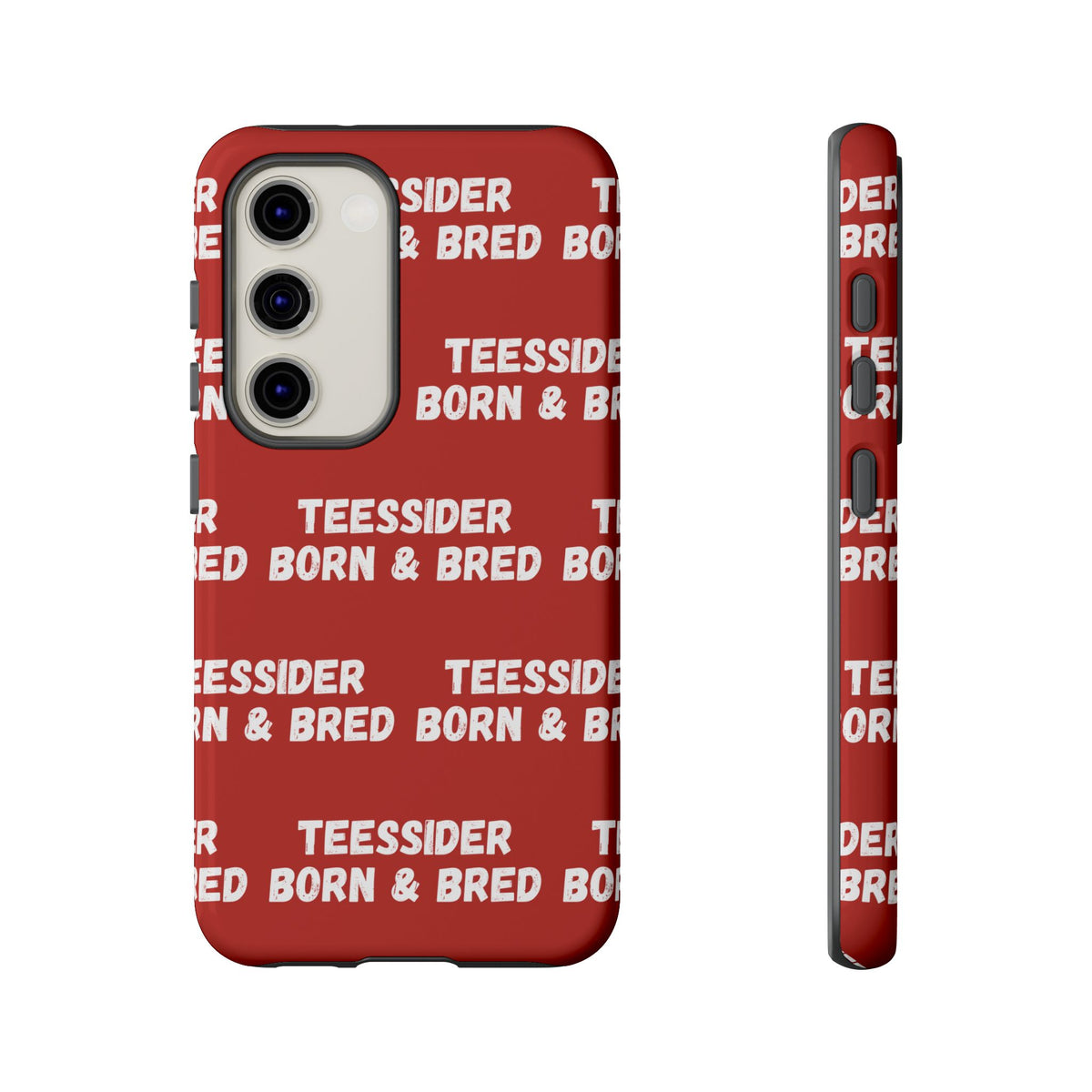"TEESSIDE BORN & BRED" Phone Case — Red Pattern Tough Case