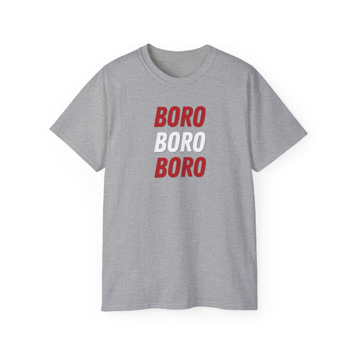Boro Boro Boro Graphic Tee — Retro Red Logo Cotton T-Shirt