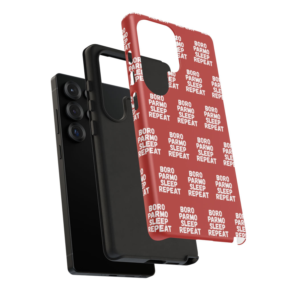 "BORO PARMO SLEEP REPEAT" Phone Case — Red Pattern Tough Case