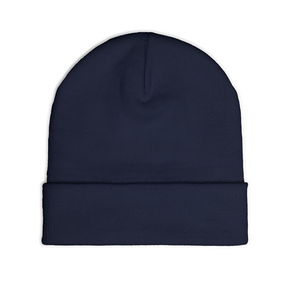BORO Embroidered Knit Beanie — Vintage College Cuffed Winter Hat
