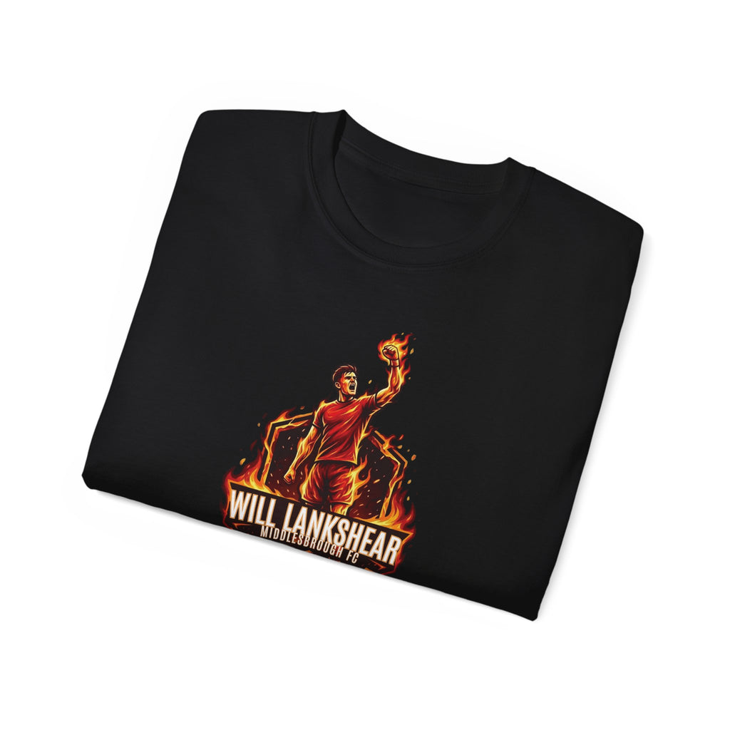 Adult T-Shirt — "Will Lankshear" On Fire Tee Boro, Middlesbroughfc