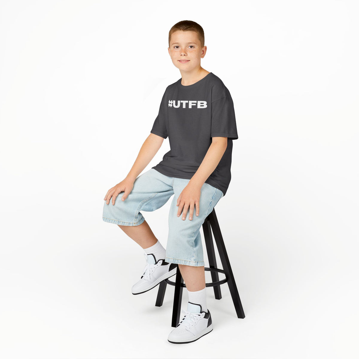 Kids BORO Tee — White #UTFB Graphic Youth T-Shirt