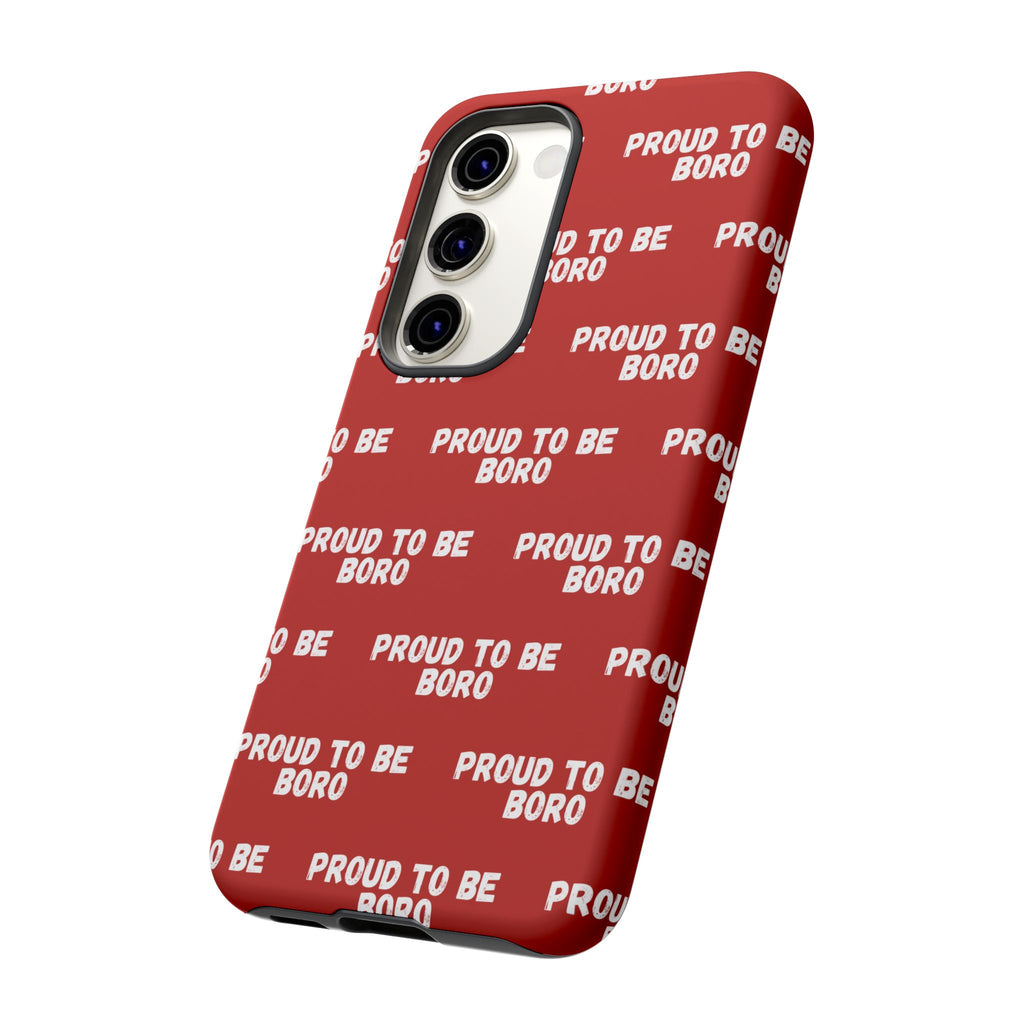 "PROUD TO BE BORO" Phone Case — Red Pattern Tough Case