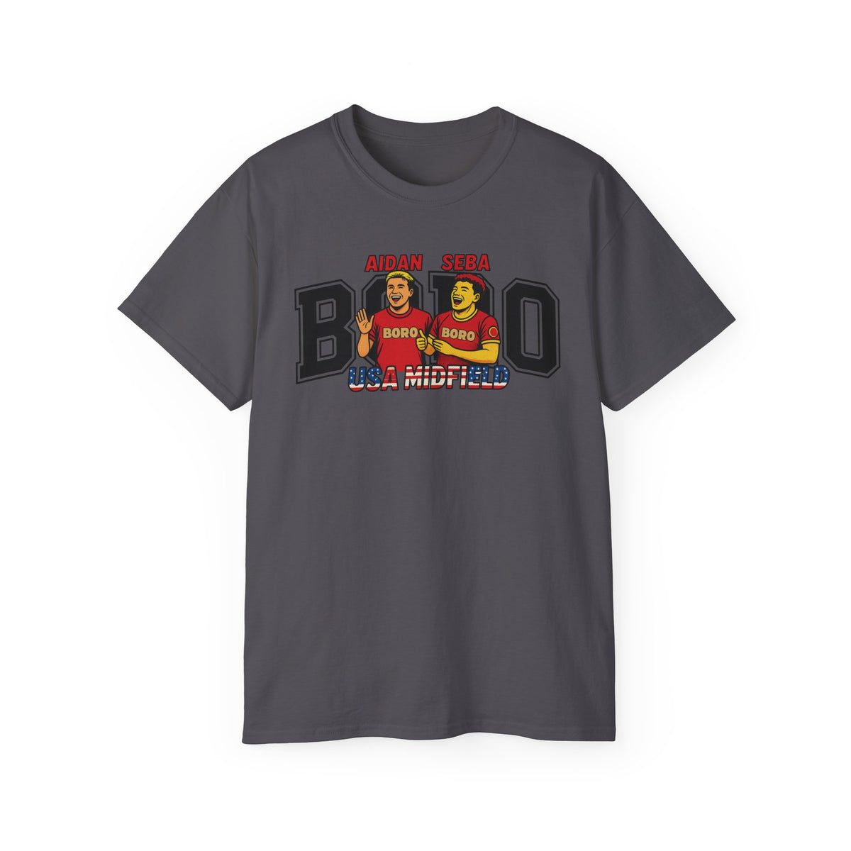 American Midfield — "Aidan & Seba, Boro's USA Midfield" Graphic T-Shirt