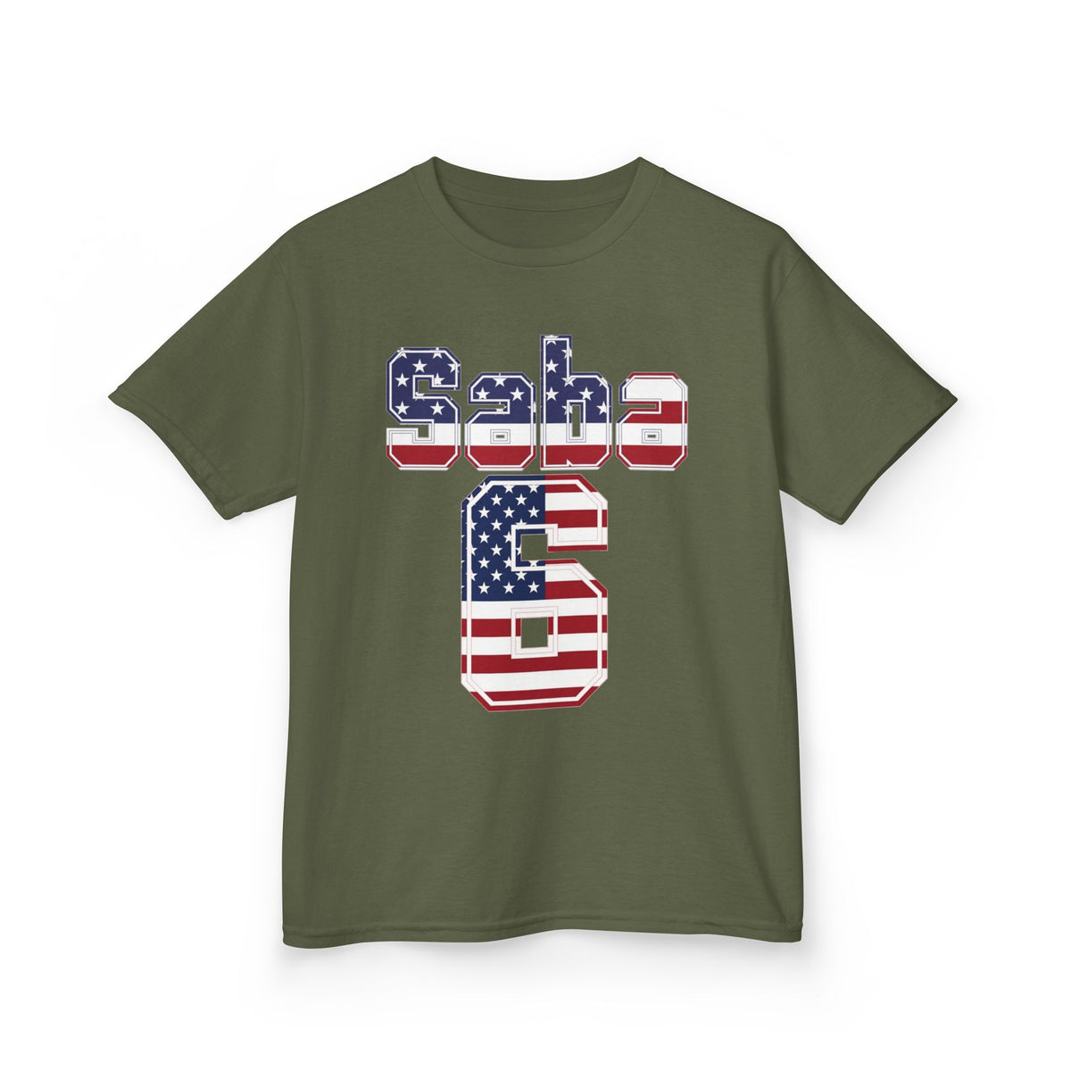Kids Shirt 'Saba 6' American Flag BORO Shirt, Sabastian Berhalter is our Number 6 'Front print'