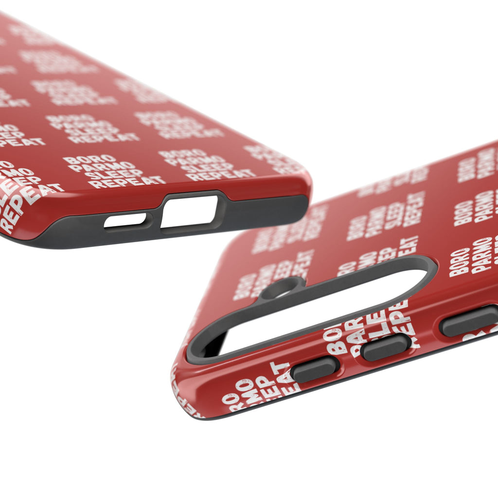 "BORO PARMO SLEEP REPEAT" Phone Case — Red Pattern Tough Case