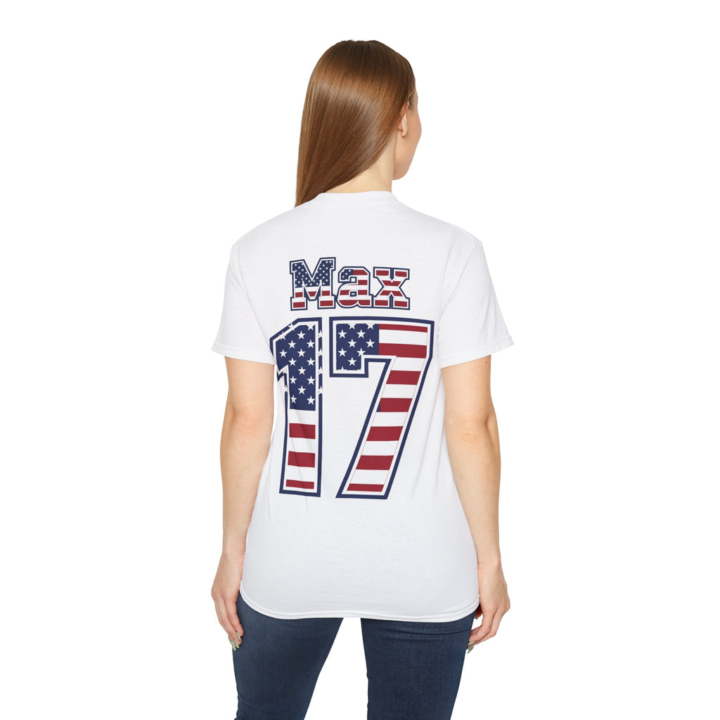 Max Arfsten Number 17 USA Flag Shirt for the BORO 'back print only'