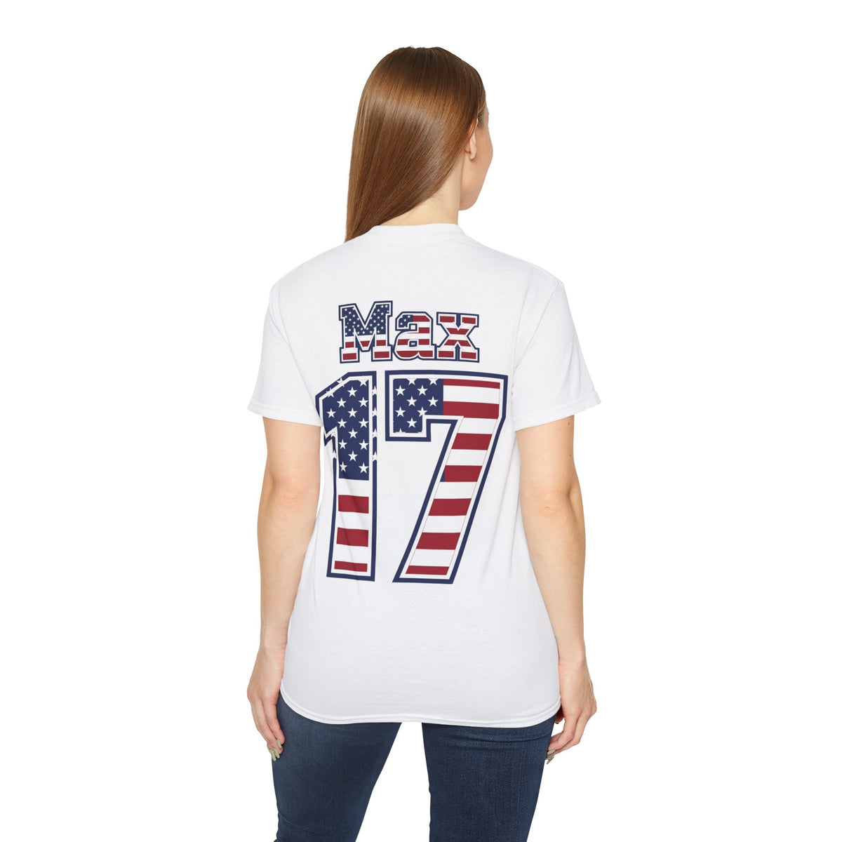 Max Arfsten Number 17 USA Flag Shirt for the BORO 'back print only'