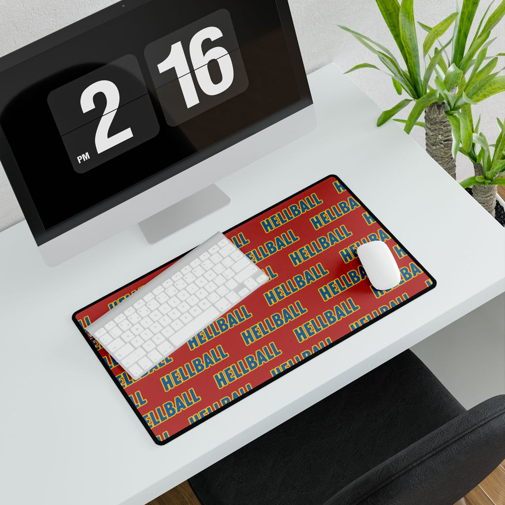 BORO Hellball Pattern Desk Mat — Retro Red & Teal Gaming Mousepad