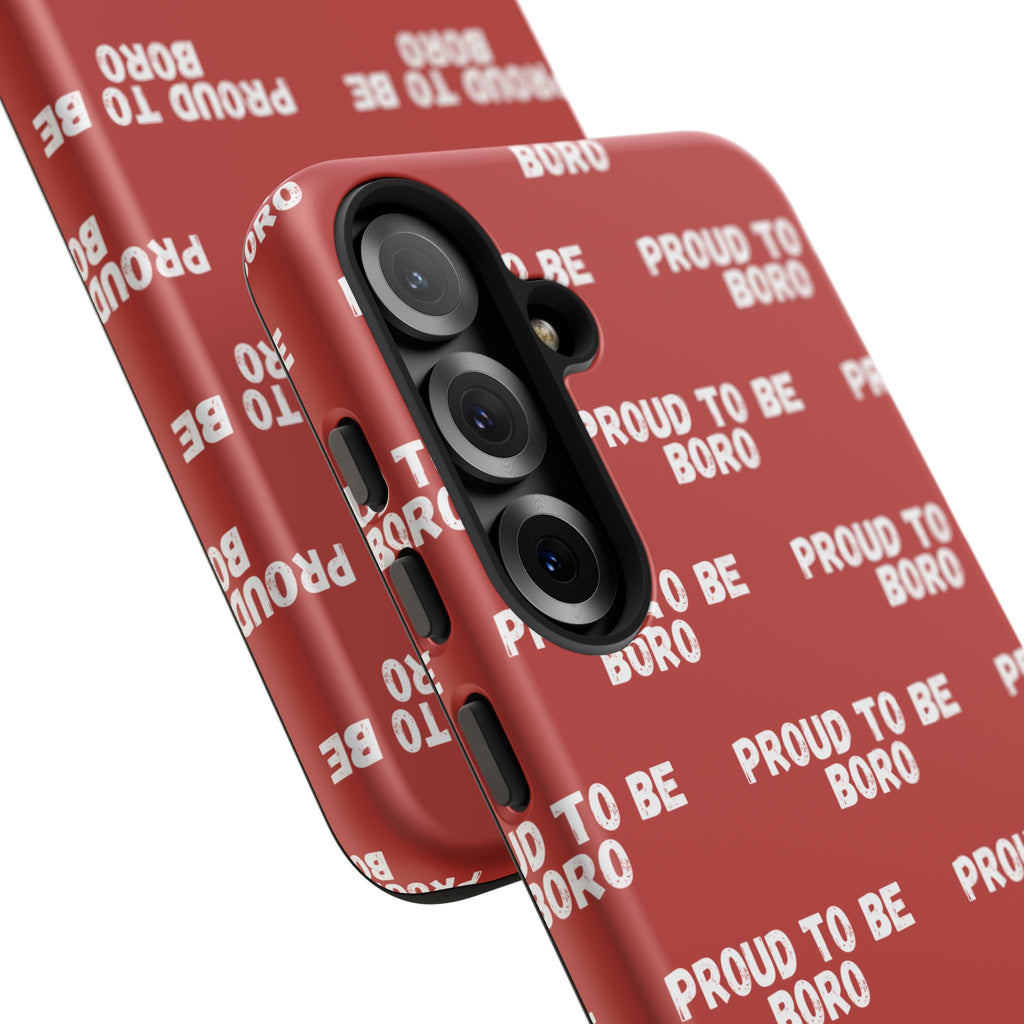 "PROUD TO BE BORO" Phone Case — Red Pattern Tough Case