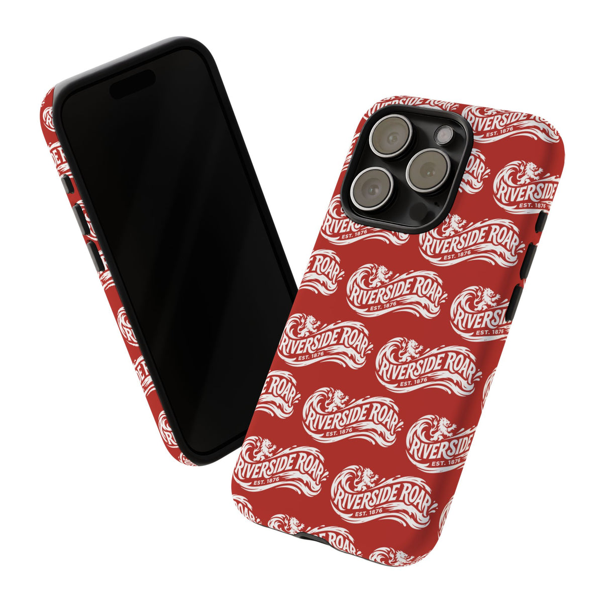Riverside Roar Patterned Tough Case (White on Red) iPhone & Samsung