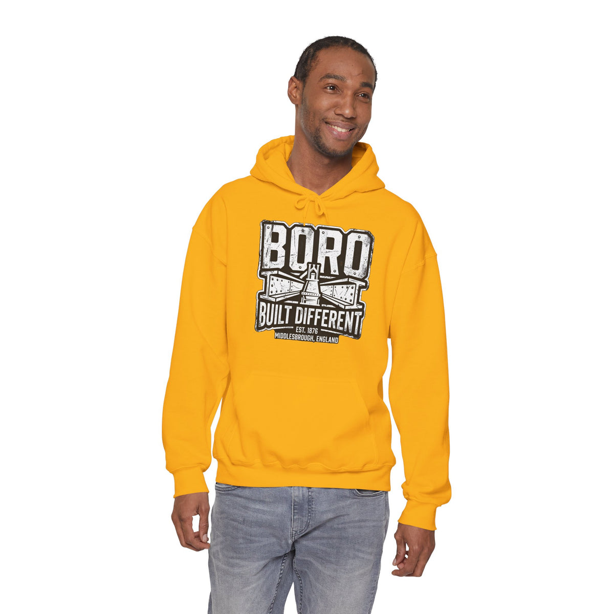 Boro Built Different Hoodie — Middlesbrough Proud Graphic Sweatshirt 'front print'