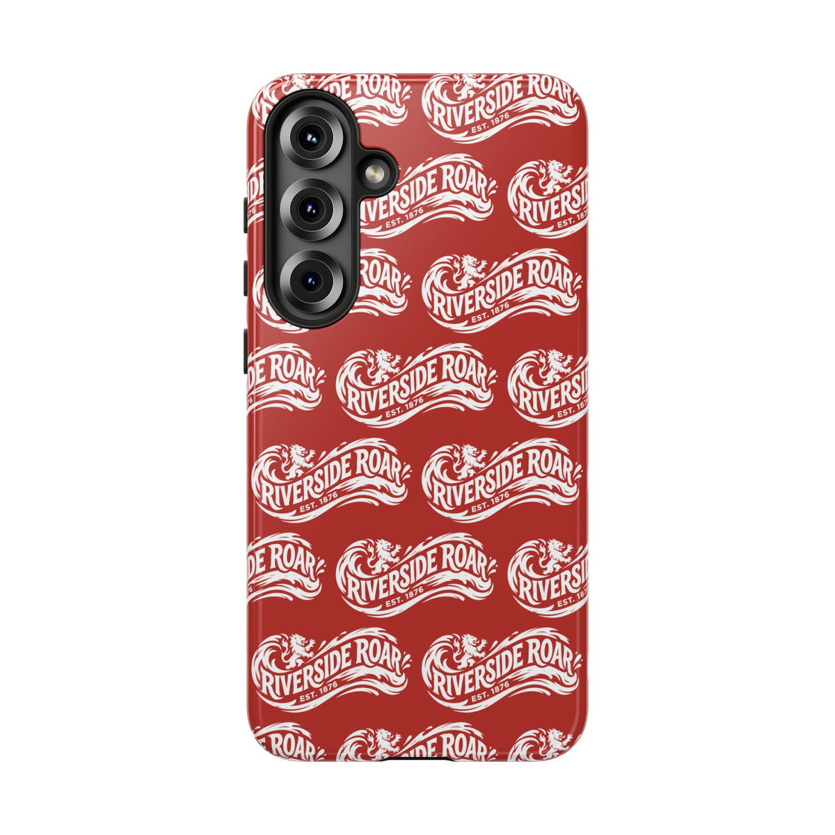 Riverside Roar Patterned Tough Case (White on Red) iPhone & Samsung