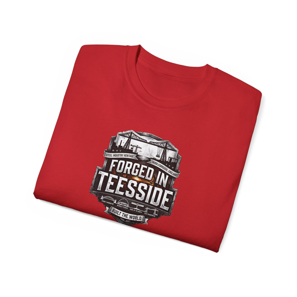 Forged in Teesside Graphic Tee, Industrial England T‑Shirt, Teesside Built The World, British Steel