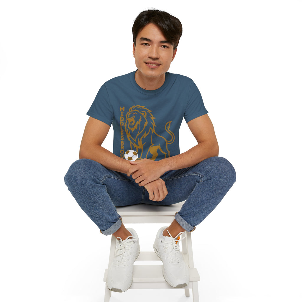 GOLD Middlesbrough 150 Years Lion Football T-Shirt
